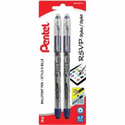 R.S.V.P. Stylus Ballpoint Pen, (0.7mm), Blue Ink, 2PC Pack