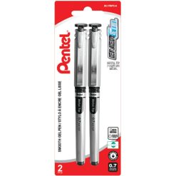 Alternative view of EnerGel Liquid Gel Pen, (0.7mm) Metal Tip, Capped, Black Ink, 2PC Pack