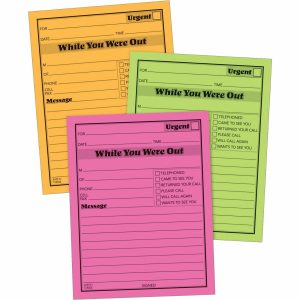 Adams Neon While You Were Out Message Pads - 6 pack