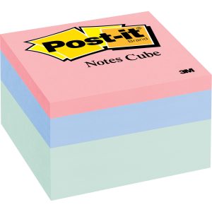 Alternative view of Post-it Notes Memo Cube, 3 in x 3 in, Seafoam Wave Colors