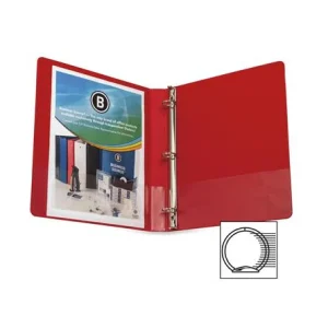 Business Source Basic Round Ring 1" Binder - Red